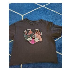 Kuromi Women's Black Cropped Shirt-Sm